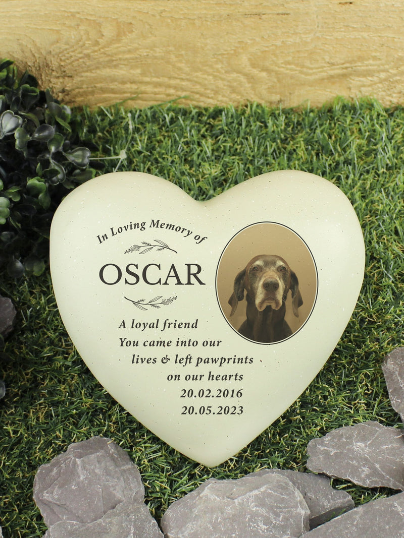 PMC personalised memorial resin heart with photo upload, imported from the UK