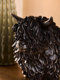 Large bronze Highland cow ornament Hamish - British product