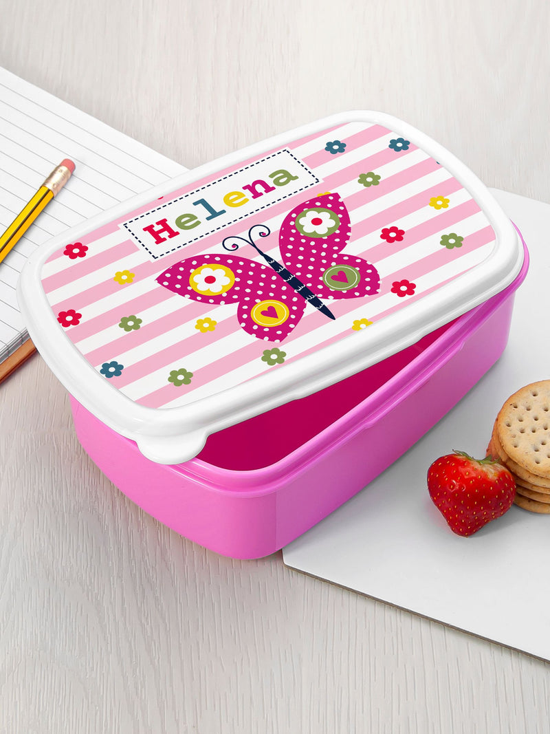 Treat Republic butterfly school set with pink rucksack and lunch box, UK version