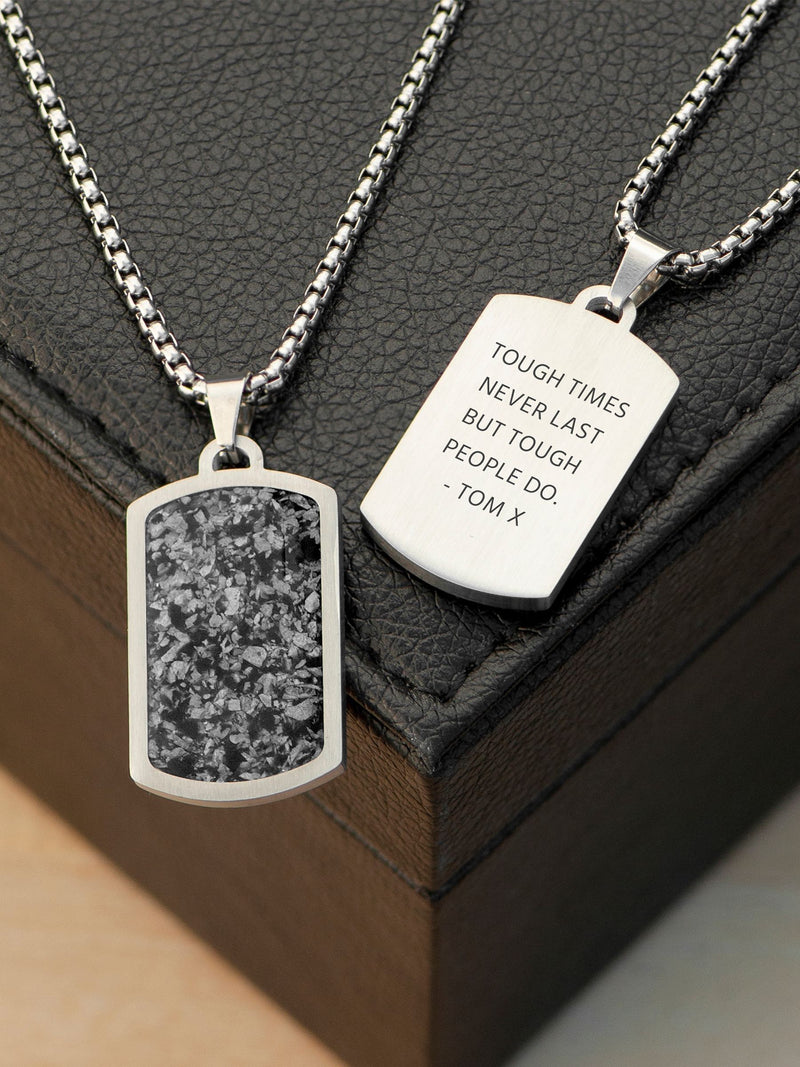 Treat Republic personalised snowflake obsidian dog tag necklace (British brand)