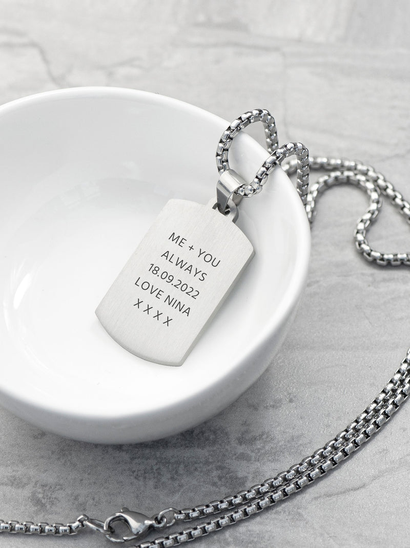 Treat Republic personalised snowflake obsidian dog tag necklace (British brand)