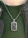 Treat Republic personalised snowflake obsidian dog tag necklace (British brand)