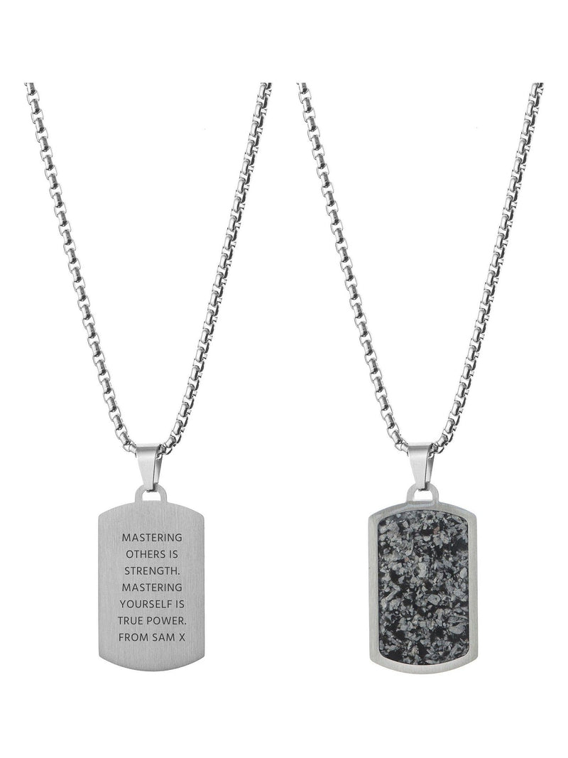 Treat Republic personalised snowflake obsidian dog tag necklace (British brand)