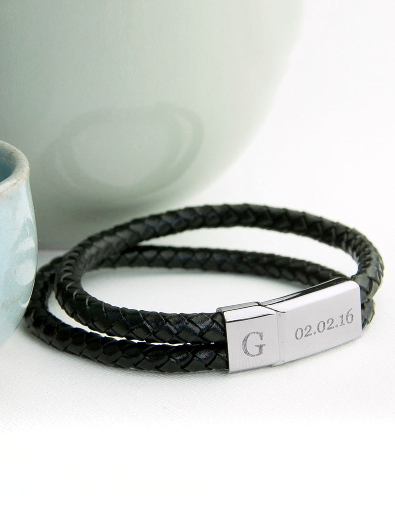 Treat Republic black dual leather bracelet (British brand)