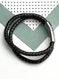 Treat Republic black dual leather bracelet (British brand)