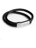 Treat Republic black dual leather bracelet (British brand)