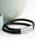Treat Republic black dual leather bracelet (British brand)