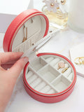 Treat Republic pink coral round jewellery case (British brand)