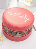 Treat Republic pink coral round jewellery case (British brand)