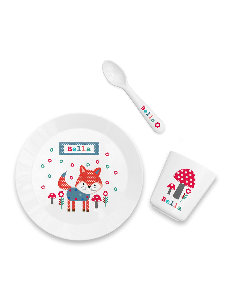 Treat Republic kid's little fox dinner set, imported from the UK