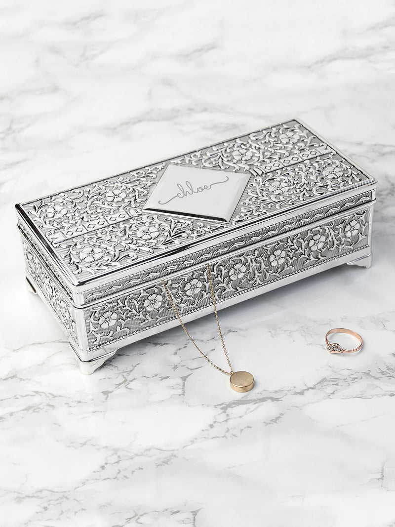 Treat Republic silver tone personalised trinket box (British brand)