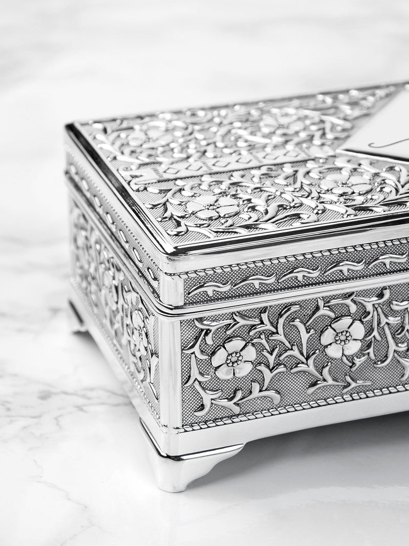 Treat Republic silver tone personalised trinket box (British brand)
