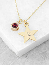 Next Treat Republic Tone Personalised Star Birthstone Crystal Necklace with 40-56cm Adjustable Chain- Buy online at McGrocer