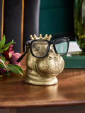 Hippo head glasses holder bronze gold 13cm - British product