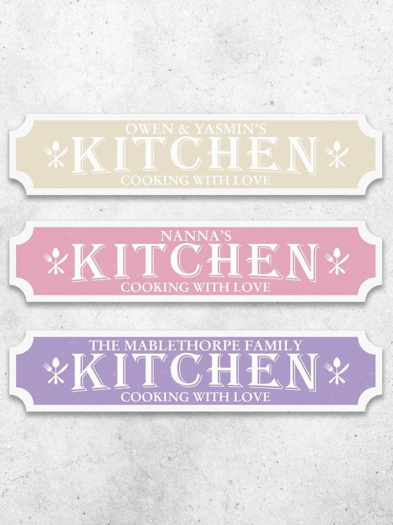 Loveabode personalised kitchen sign 50cm x 13cm (British brand)