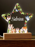 Loveabode personalised woodland nightlight, UK version
