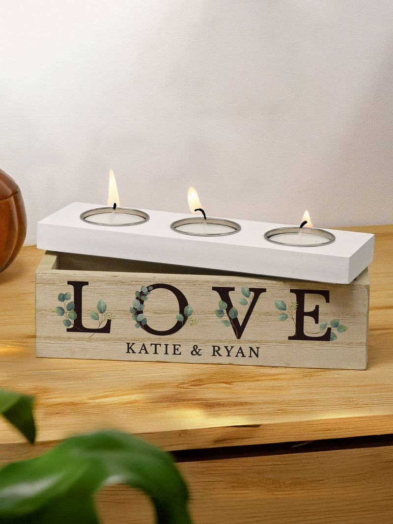 PMC personalized LOVE wooden tealight holder, imported from the UK