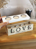 PMC personalized LOVE wooden tealight holder, imported from the UK