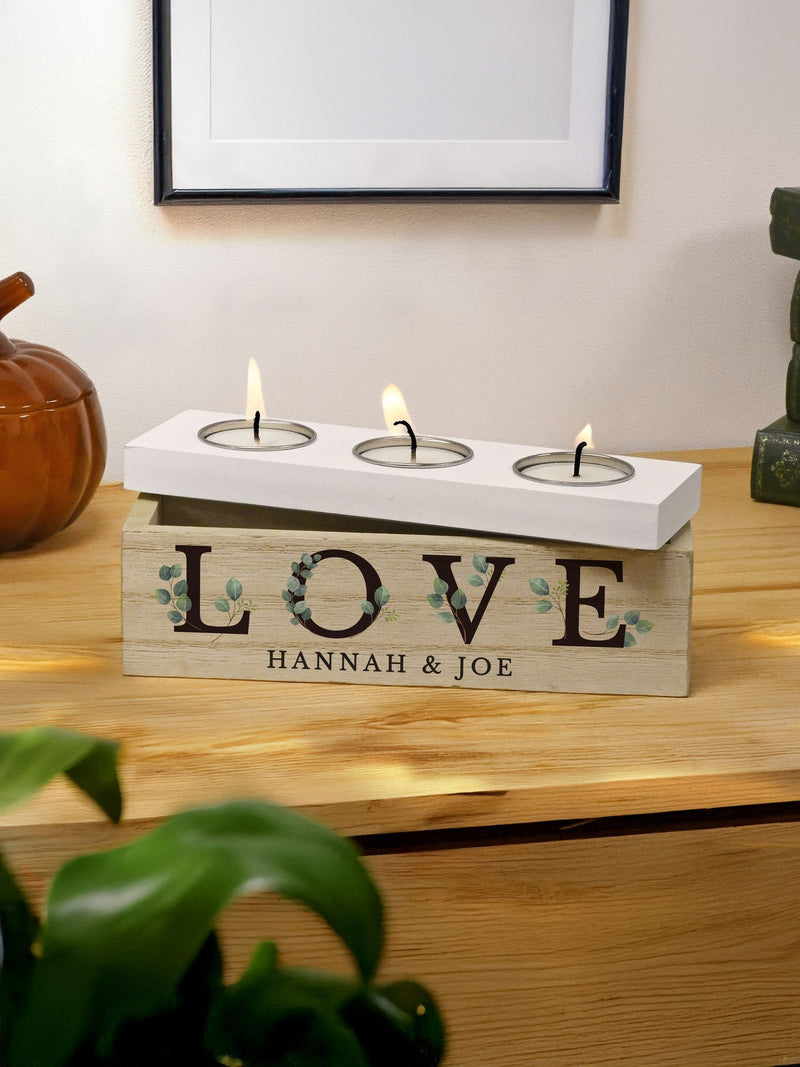 PMC personalized LOVE wooden tealight holder, imported from the UK