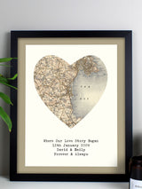Next PMC Personalised 1896-1904 Revised Map Heart Framed Print - Photo Frame- Buy online at McGrocer