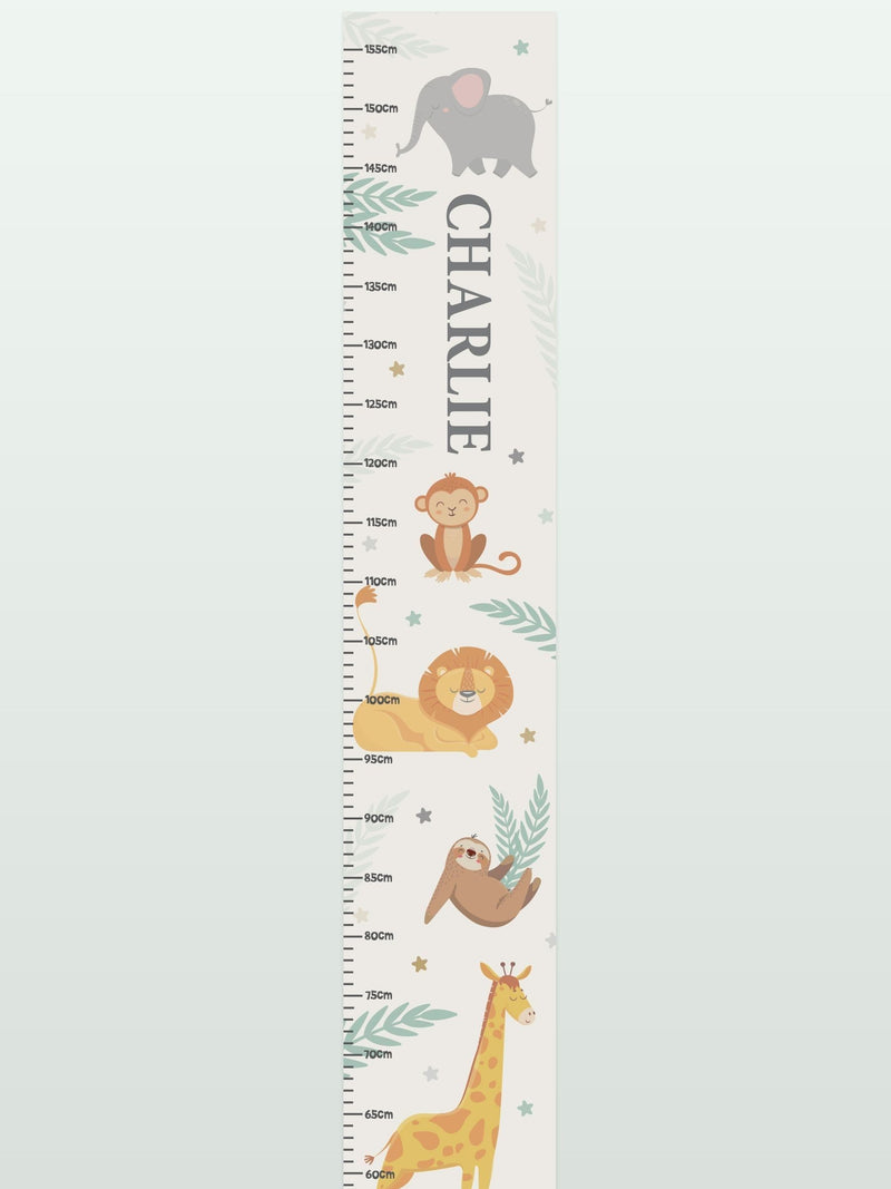 PMC personalised animal height white chart, imported from the UK
