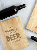 PMC Personalised Beer Goes Here wooden sofa tray, imported from the UK