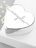 Treat Republic silver tone personalised heart jewellery box (British brand)