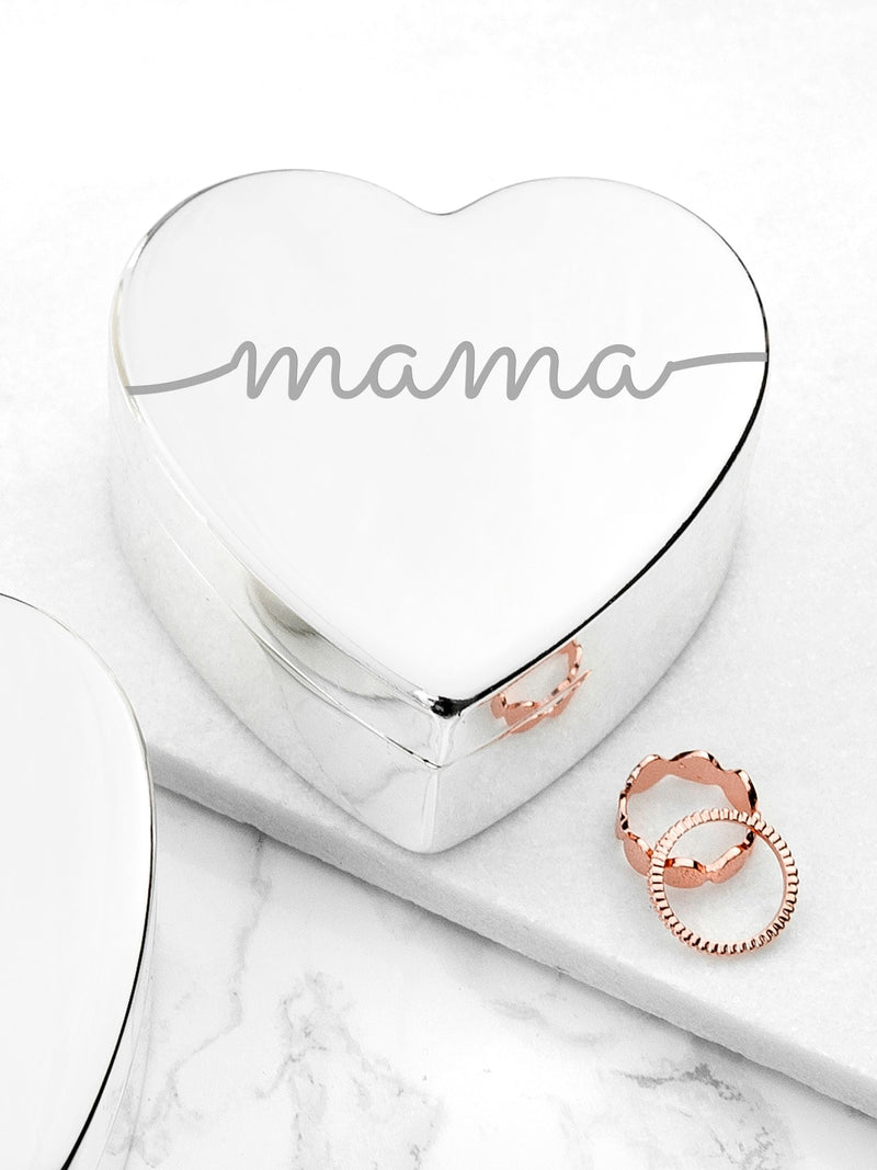 Treat Republic silver tone personalised heart jewellery box (British brand)