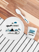Next Treat Republic Adventure White Personalised Kids Dinner Set- Buy online at McGrocer