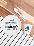 Treat Republic Adventure White personalised kids dinner set - British product