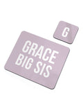 Treat Republic pink personalised sister placemat set (British brand)