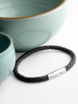 Next Treat Republic Personalised Leather Black Bracelet- Buy online at McGrocer