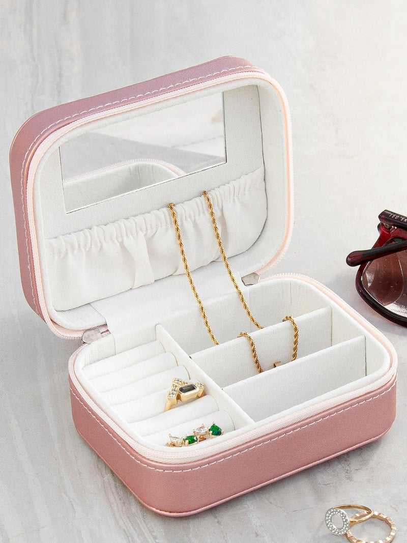 Treat Republic pink personalised travel jewellery case 12x9x5cm, imported from the UK