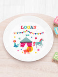Treat Republic kids circus white dinner set personalised (British brand)