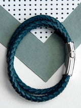 Next Treat Republic Green Personalised Teal Leather Bracelet- Buy online at McGrocer