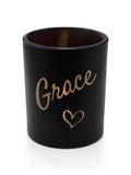 Treat Republic Personalised Heart Black Candle Holder, imported from the UK