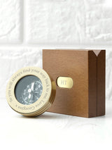 Next Treat Republic Gold Personalised Brass Travellers Compass with Wooden Box- Buy online at McGrocer