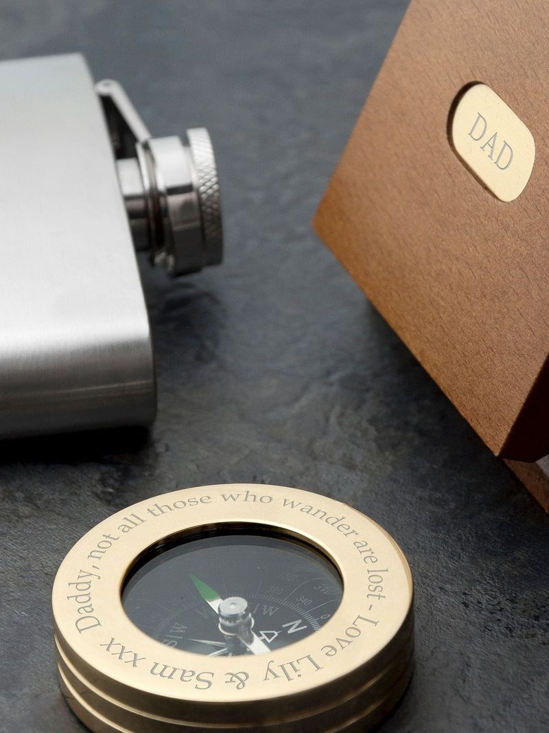 Treat Republic personalised brass compass (British brand)