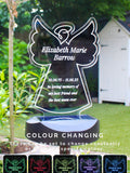 PMC personalised angel memorial solar light 18cm (British brand)