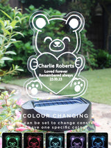 Next PMC Natural Personalised Bear Memorial Outdoor Solar Light- Buy online at McGrocer