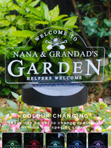 Next PMC Natural Personalised Garden Sign Outdoor Solar Light- Buy online at McGrocer