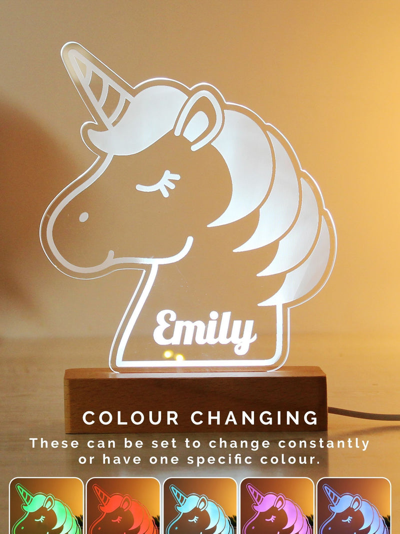 PMC personalised unicorn LED light 16cm (British brand)