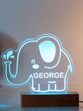 PMC elephant LED light colour-changing personalised, UK version