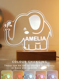 PMC elephant LED light colour-changing personalised, UK version