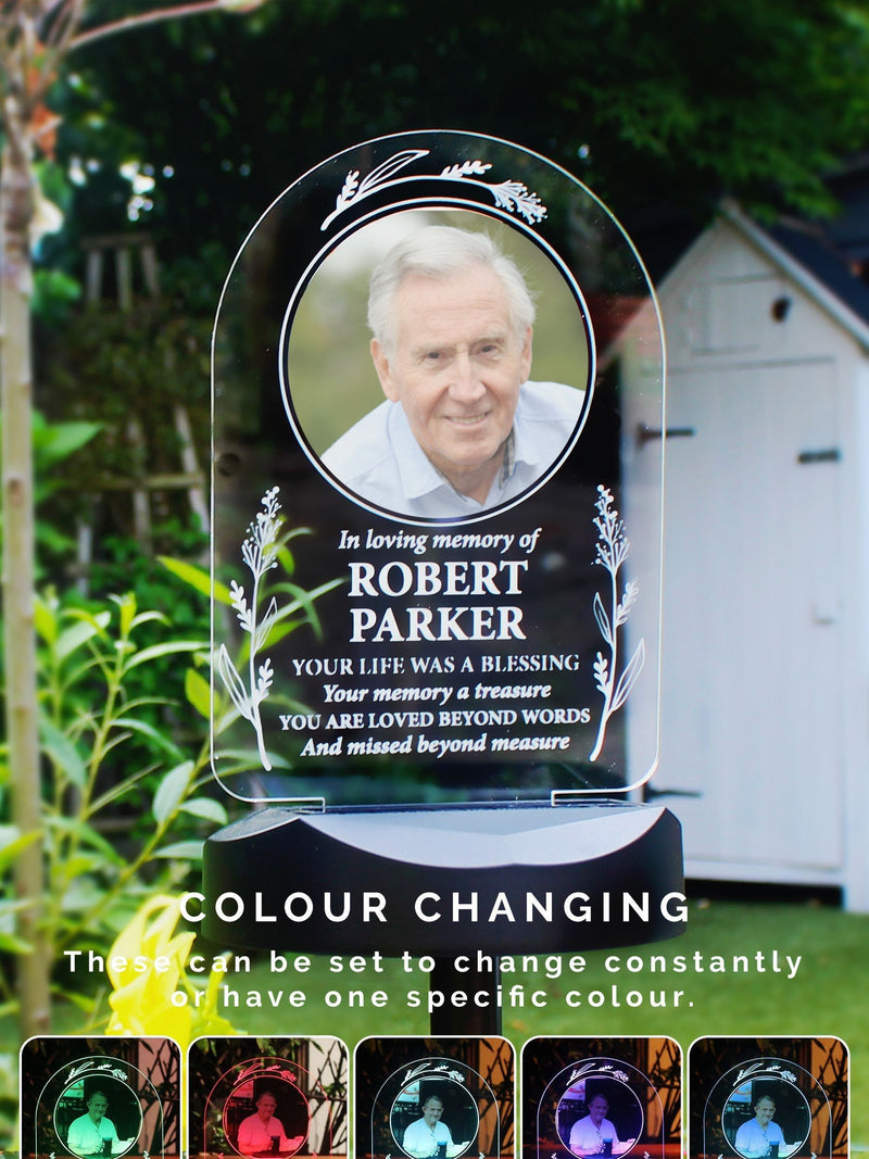 PMC personalised memorial solar light, UK version