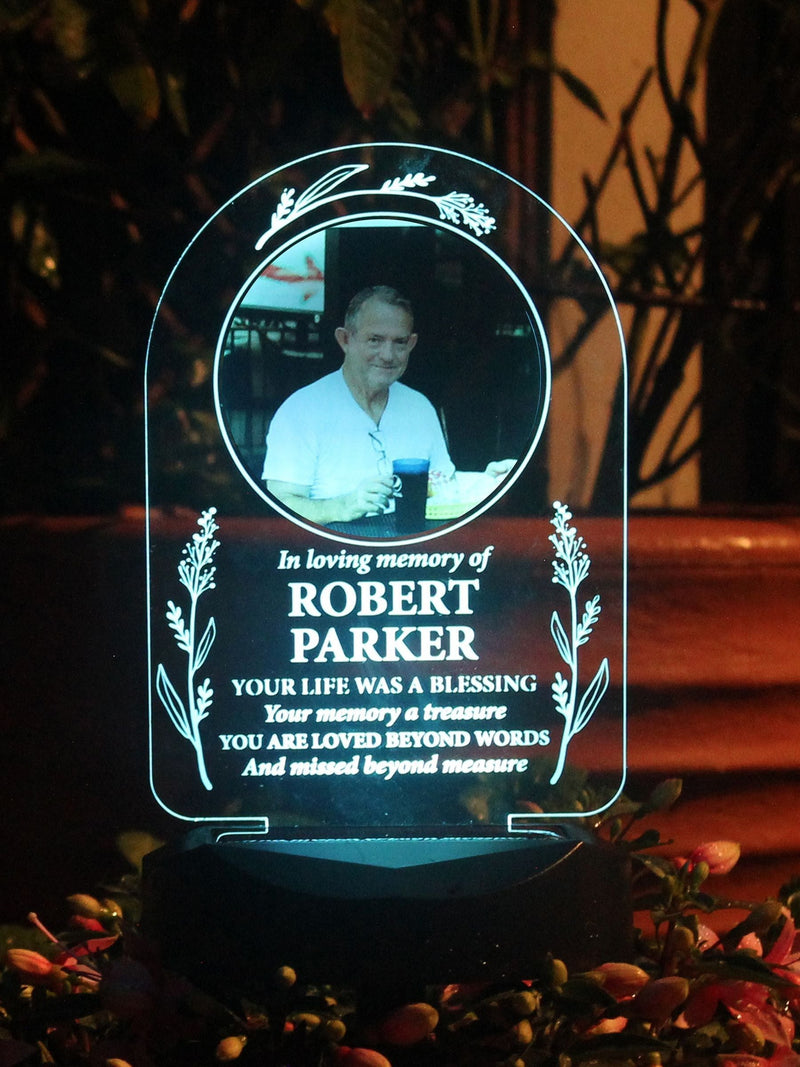 PMC personalised memorial solar light, UK version