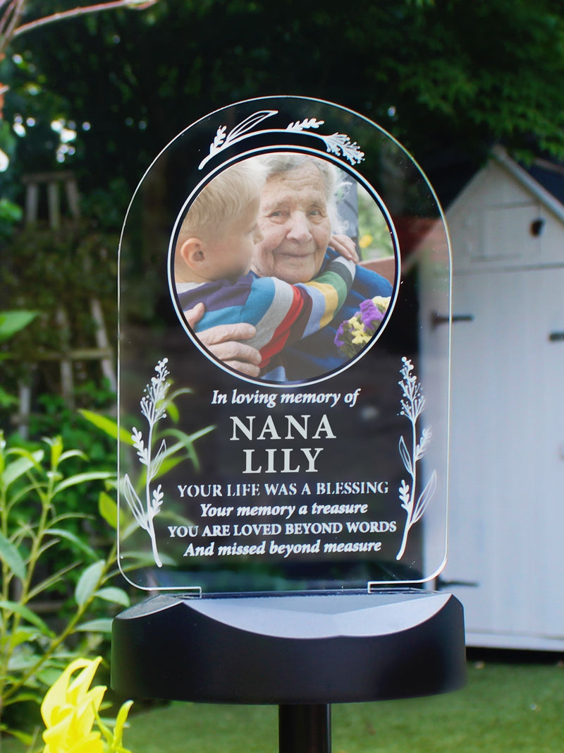 PMC personalised memorial solar light, UK version