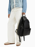 AllSaints black carabiner backpack nylon leather, imported from the UK