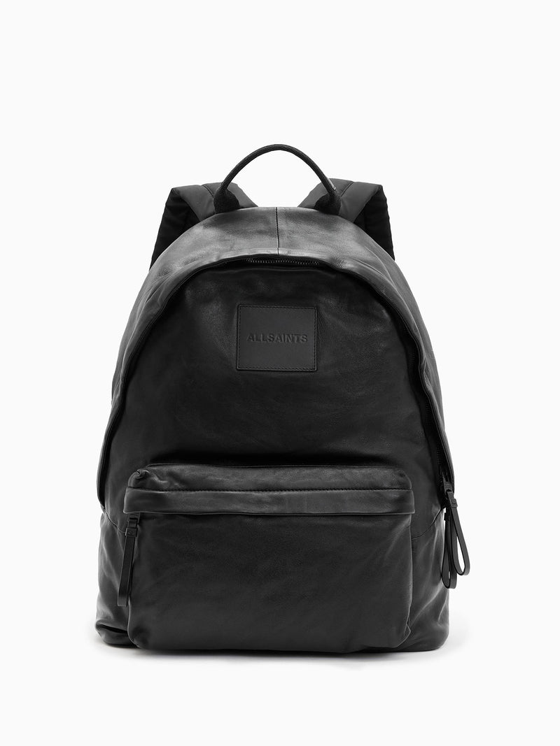 AllSaints black carabiner backpack nylon leather, imported from the UK