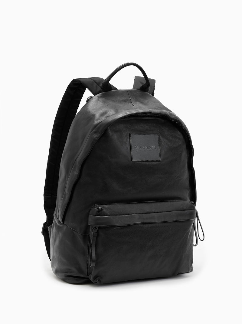 AllSaints black carabiner backpack nylon leather, imported from the UK